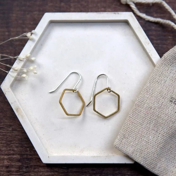 Small Assorted Shape Brass Earrings - SB013 - Uneeka
